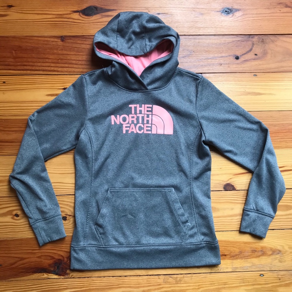 North Face Gray Pink Hoodie, EUC, M - Picture 4 of 13